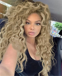 Blonde & Mixed Curly Wavy Synthetic Wig for Men - Image 12