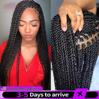Synthetic Full Lace Twist Braided Wigs Senegalese Braided Wig