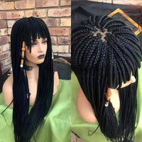 32" Front Braiding Bangs Synthetic Wig Knotless Box Braided Wigs For Women