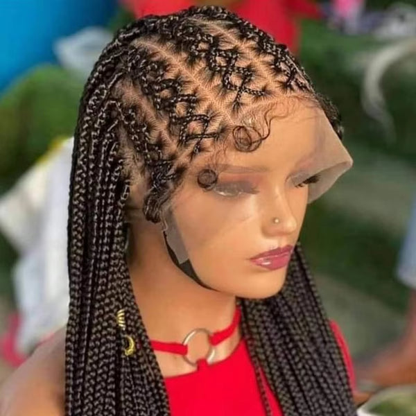 36 Inch Full Lace Criss Cross Synthetic Cornrow Braided Wig
