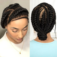 Full Lace Cornrow Braided Wigs Synthetic Handmade Bantu Braided Wigs with Baby Hair