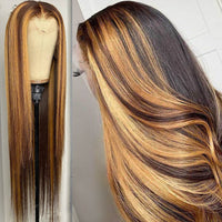 Honey Blonde & Mixed Straight HD Lace Synthetic Wig for Women - Image 2