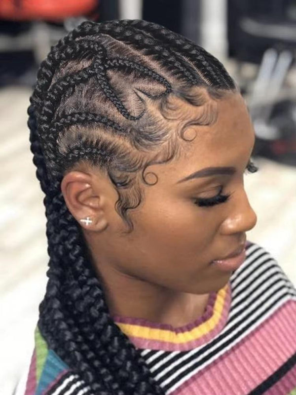 32 Inch Synthetic Heart Full Lace Cornrow Braided Wigs