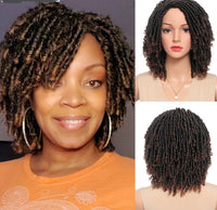 Braided Wigs For Women Synthetic Wig Ombre Braided Dreadlock Wig Black Brown Red African Faux Locs Crochet Twist Hair Short Wigs