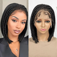 Synthetic Cornrow Braided Wigs Straight 13x4 Lace Frontal Wig With Baby Hair Partition Design With Braided