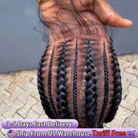 36 Inches Cornrows Braided Wigs Synthetic Full Lace Jumbo Braided Wigs