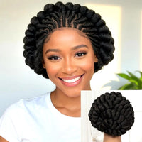 Cornrow Braided Wigs Synthetic Full Lace Colored Bantu Braided Wigs Natural Knotless Braids Wigs with Baby Hair