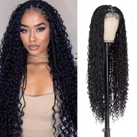 Full Lace Synthetic Long Bohemian Braided Wigs Boho Box Braid Wigs Twisted Braids Wigs with Baby Hair