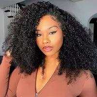 16" Curly Kinky Human Hair Wig for Women - Image 1