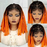 Faux Locs Braided Wigs Synthetic Full Lace Knotless Braided Lace Wig for Women with Baby Hair