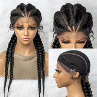 26 Inches Synthetic Lace Front Dutch Twins Cornrows Braids Wig With Baby Hair
