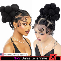 Synthetic Full Lace Hand-tied Knotless Box Braided Wig with Baby Hair
