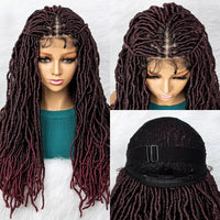 Synthetic 9x6 Transparent Lace Goddess Locs Braided Wigs