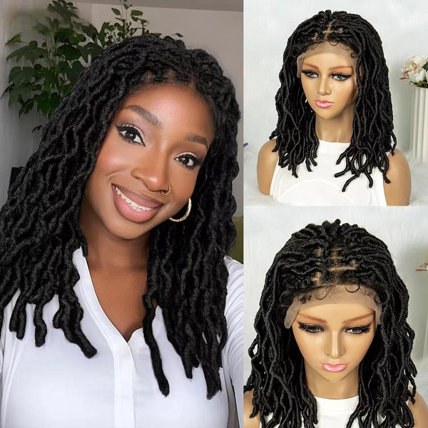 9X6 Lace Front Synthetic Dreadlock Faux Locs Knotless Box Braided Wigs