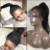 Synthetic Lace Front Wigs Braided Wigs With Baby Hair Africa Braid Wig Glued Mat 30Inches