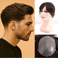 8" Straight Toupee Human Hair Wig for Men - Image 1