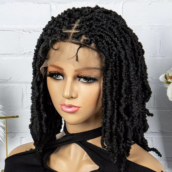 Synthetic Lace Front Wig Braided Wigs Dreadlock Wig 14 inches Knotless Butterfly Locs Wigs