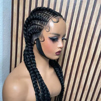 36" Synthetic Full Lace Cornrow Braided Wigs for Women