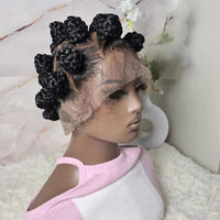 Bantu Knots Wigs Synthetic Full Lace Braids Hair Wigs