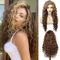 Blonde & Mixed Curly Wavy Synthetic Wig for Men - Image 20