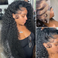30" Curly Wavy HD Lace Human Hair Wig for Women - Image 1