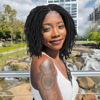 Natural Synthetic Dreadlock Wig Short Afro Bob Crochet Twist Braided Wig
