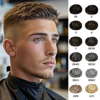 Men'S Capillary Prosthesis Men Toupee 0.06-0.08mm Strong Double Knots 100% Human Hair Mens Toupee