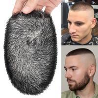 Black Toupee Human Hair Toupee for Men - Image 1
