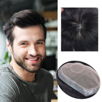 100% Human Hair Men Capillary Prosthesis Lace Natural Hairpiece Wig Blank Can Be Made Into Any Hairstyle