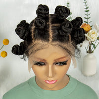 Full Lace Handmade Bantu Braided Synthetic Wigs With Baby Hair