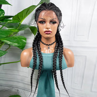 Synthetic Cornrow Braided Wigs 26 Inches Lace Wigs with Baby Hair