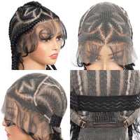 12Inch Cornrow Braided Wig Knotless Synthetic Full Lace Braided Wigs with Baby Hair