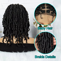 Synthetic Lace Front Wig Braided Wigs Dreadlock Wig 14 inches Knotless Butterfly Locs Wigs