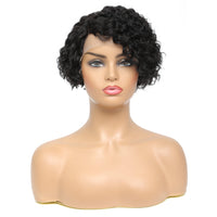 Short Curly Lace Pixie Cut Human Hair Wig with Baby Hair Side Part 13*1 Lace Frontal Wig For Women 150% Density Bob Wigs