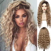 Blonde & Mixed Curly Wavy Synthetic Wig for Men - Image 25