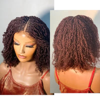 Hande Made Black Kinky Twist Braided Wig 5×5 Lace Wig for Woman