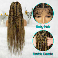 Synthetic Full Lace Wig 1B-27 Big Knotless Box Braided Wig