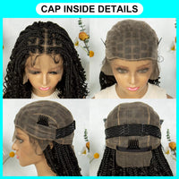 Full Lace Synthetic Short Boho Box Braided Wig Bohemian Curly Hair Wig with Baby Hair