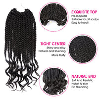 Goddess Faux Locs Crochet Extensions Synthetic Braids Soft with Curly Ends Wavy Braiding Passion Twist River Hair