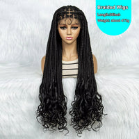 Transparent 9x6 Lace Frontal Boho Wig Synthetic Box Braids Goddess Braided Wigs with Baby Hair