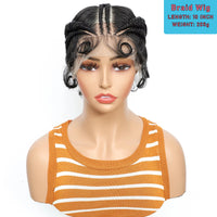 10 Inch Synthetic Full Lace Handmade Knotless Braids Low Ponytail Bun Braids Wigs with Baby Hair