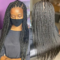 Synthetic Full Lace Twist Braided Wigs Senegalese Braided Wig