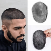 Black Toupee Human Hair Toupee for Men - Image 2