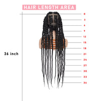100% Hand-tied 36 Inch Synthetic Transparent Full Lace Twisted Braided Wig