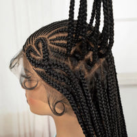 Full Lace Cornrow Braided Wigs 36in Synthetic Box Braided Wigs with Baby Hair
