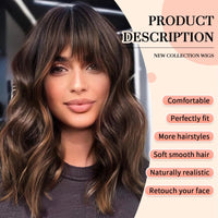 Brown & Mixed Wavy Bob Synthetic Wig for Women - Image 6
