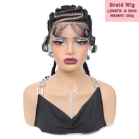 Full Lace 16inches Synthetic Cornrow Braided Wigs With Baby Hair