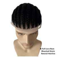 Braided Full Lace Human Hair Toupee for Men - Image 6
