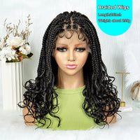 20 Inches 9x6 Max Part Lace Small Box Braided Wigs Curly End Cornrow Braided Hair