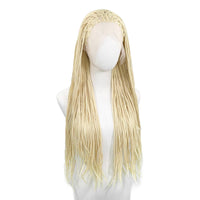613 Blonde Box Braided Wigs Braids 26Inch Long Synthetic Hair 13x3 Lace Front Wig